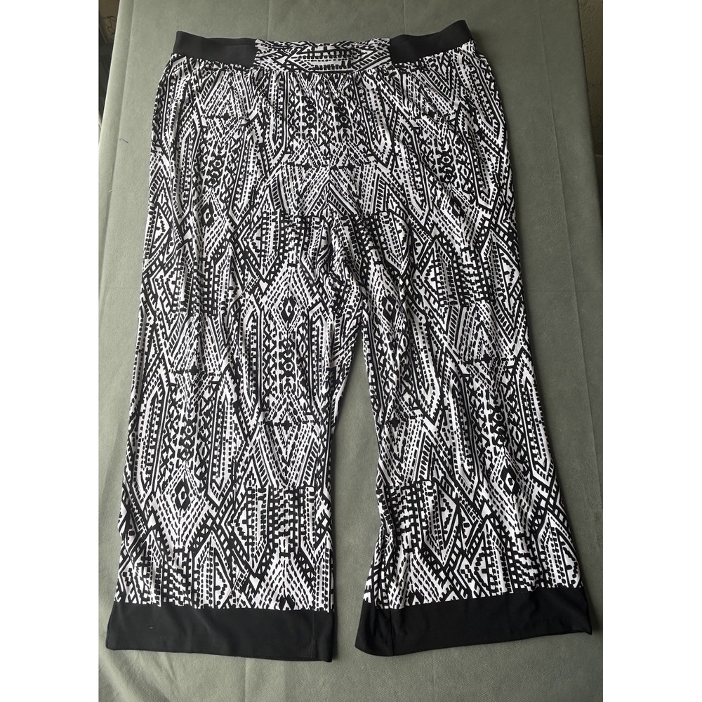 Ruby RD Women 3XL BLACK & WHITE PANTS GEOMETRIC WILD ARTSY‎
